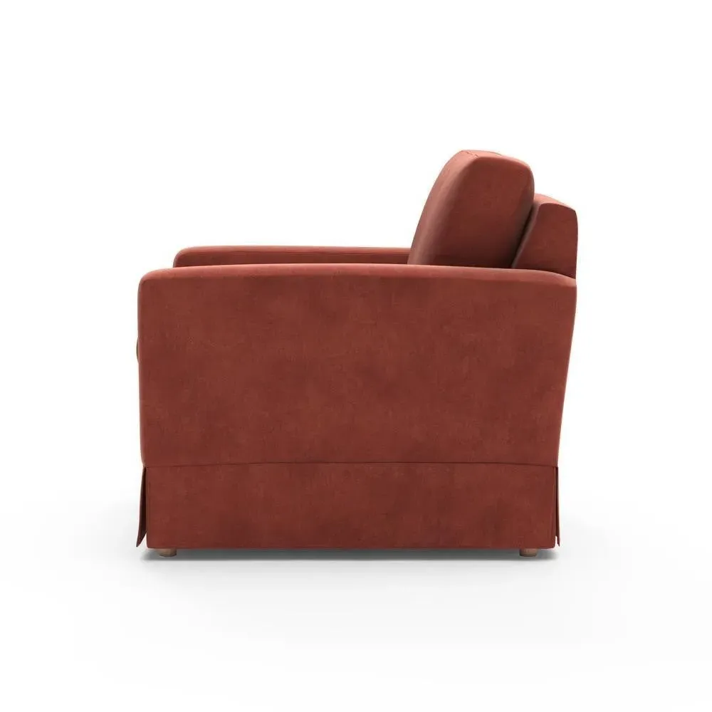 Austen Armchair - Brick, Matt Velvet