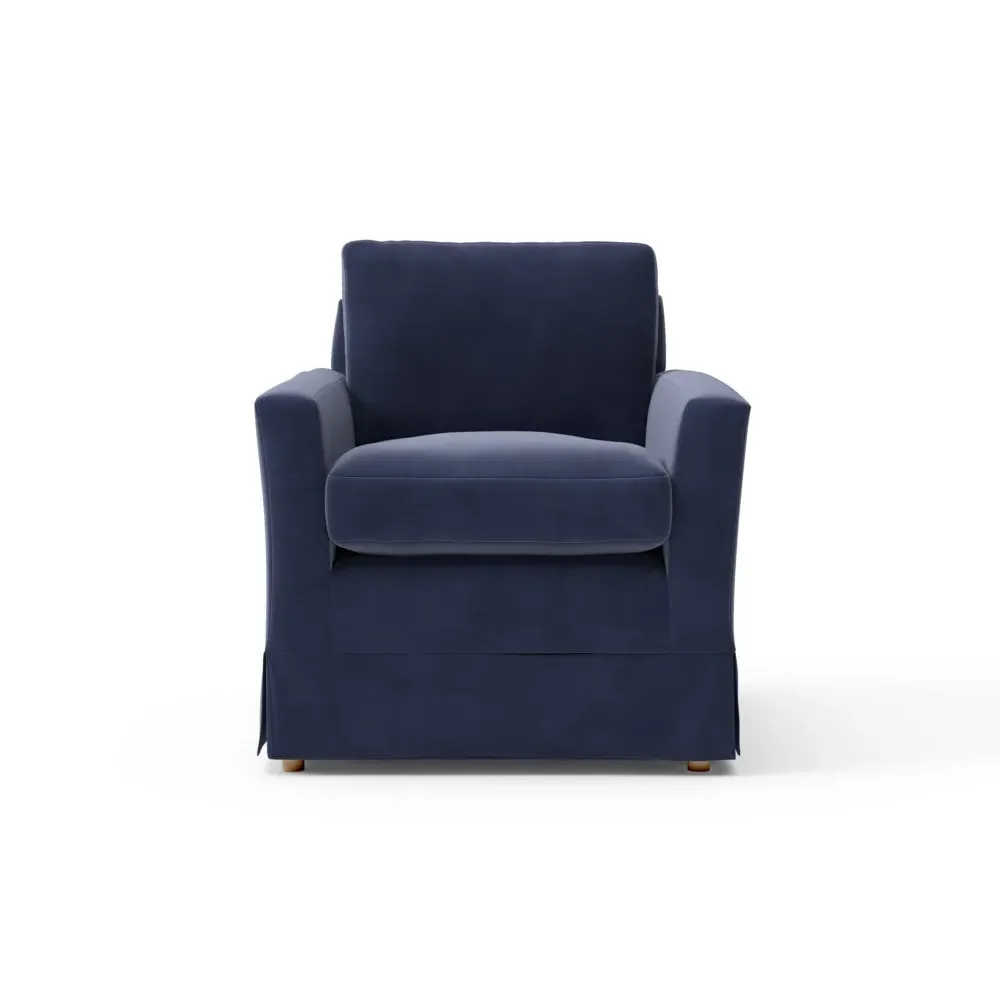 Austen Armchair - Deep Blue, Matt Velvet