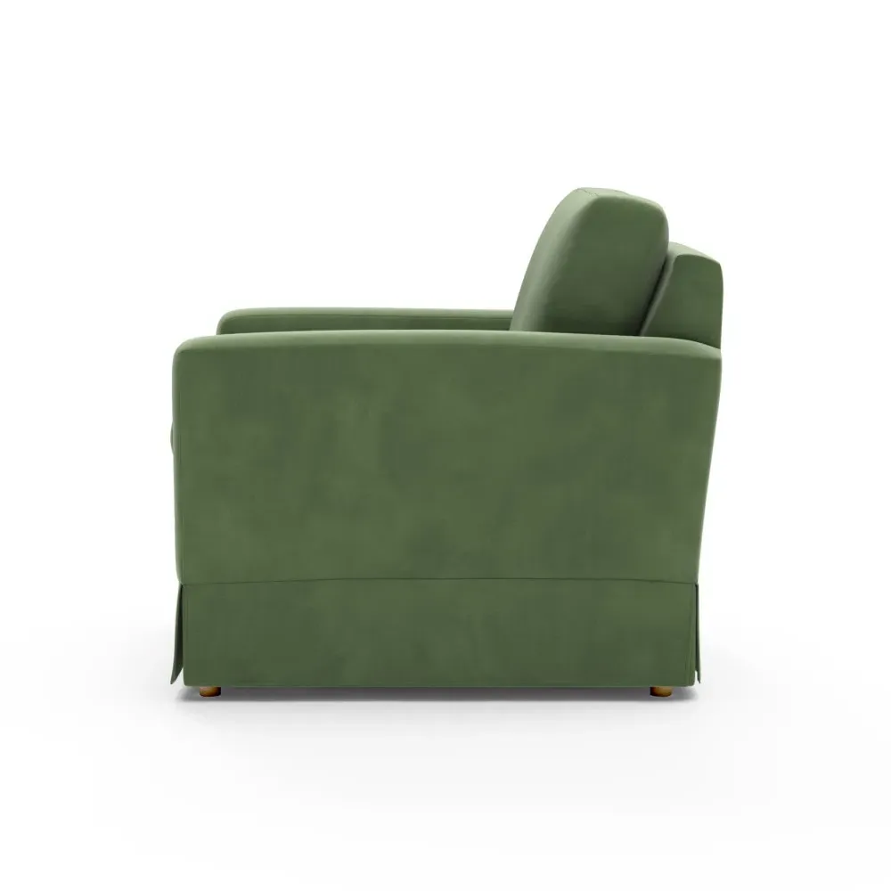 Austen Armchair - Fir, Matt Velvet