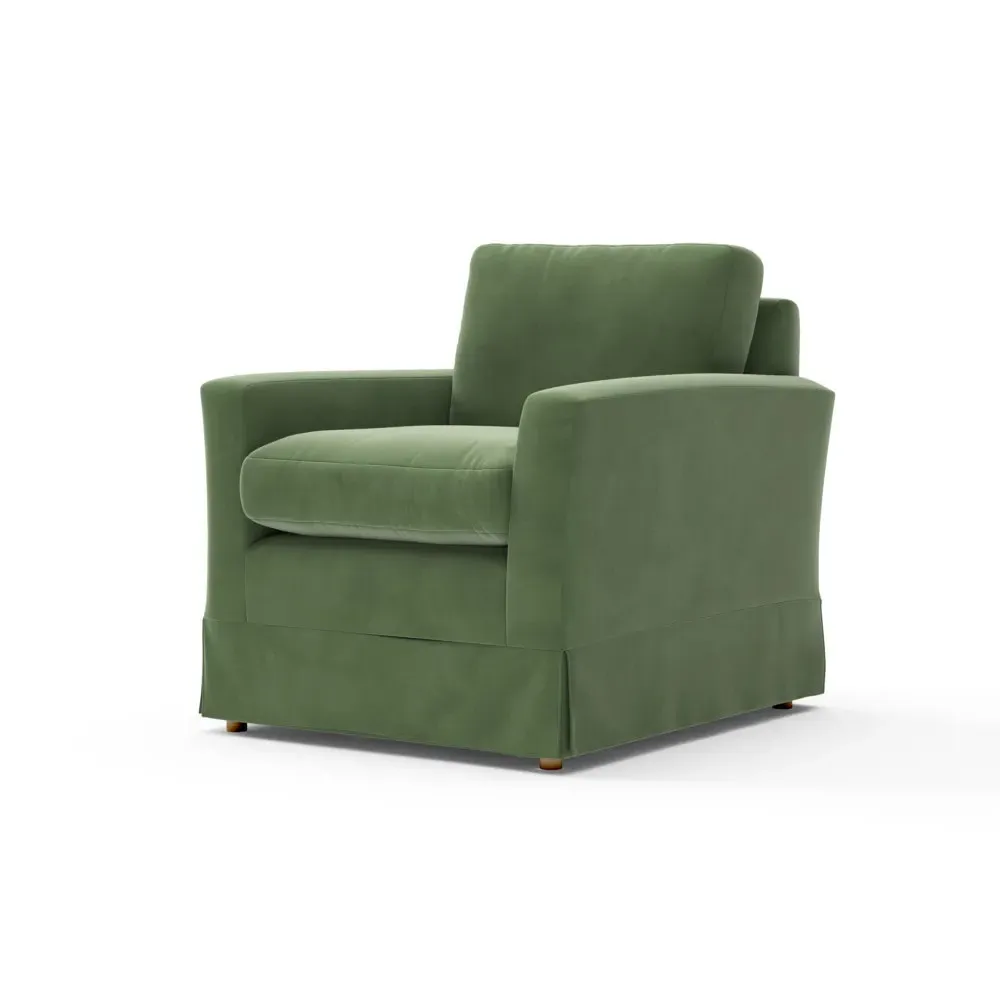 Austen Armchair - Fir, Matt Velvet