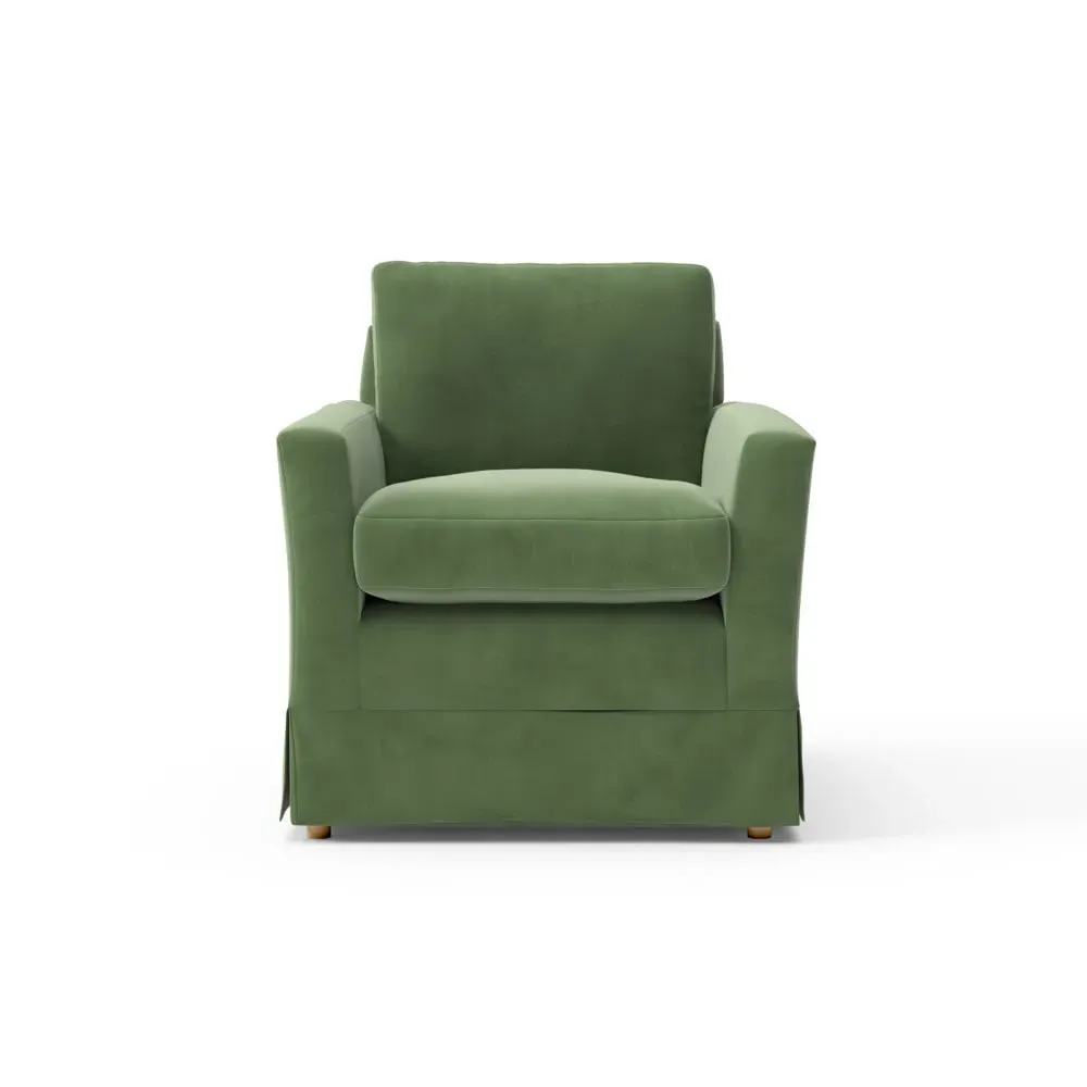 Austen Armchair - Fir, Matt Velvet