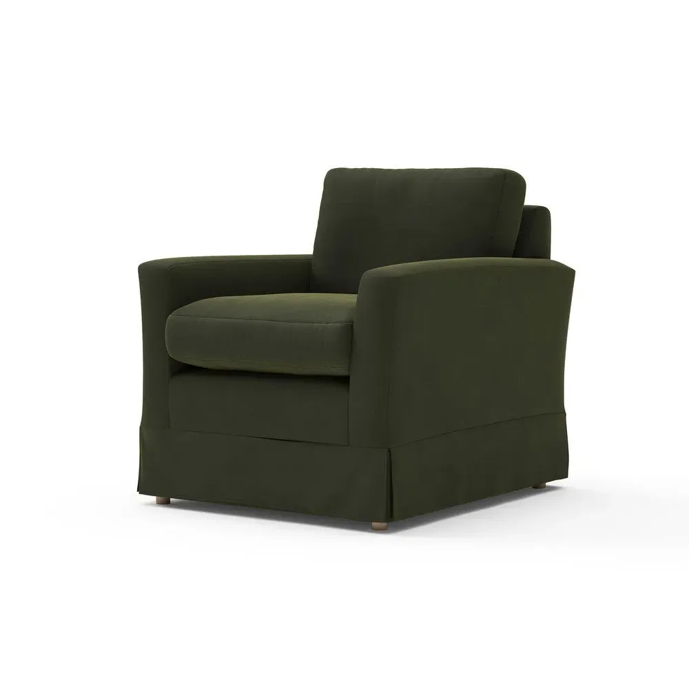 Austen Armchair - Forest Green, Matt Velvet