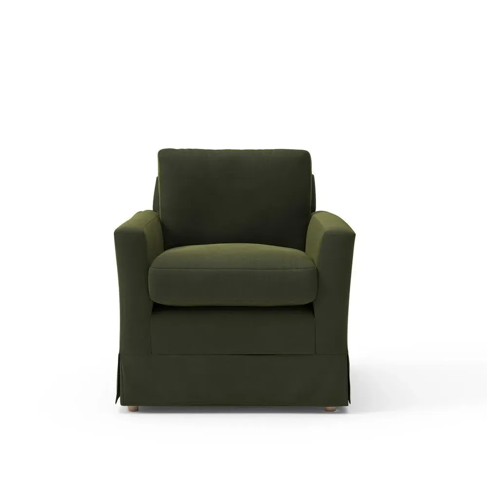 Austen Armchair - Forest Green, Matt Velvet