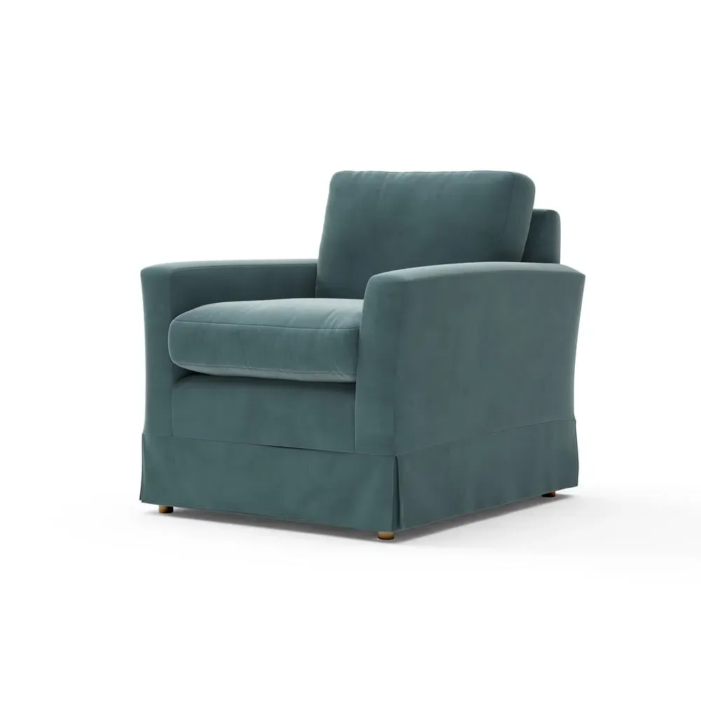 Austen Armchair - Teal, Matt Velvet