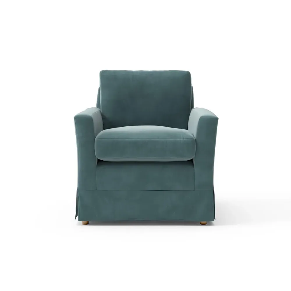 Austen Armchair - Teal, Matt Velvet