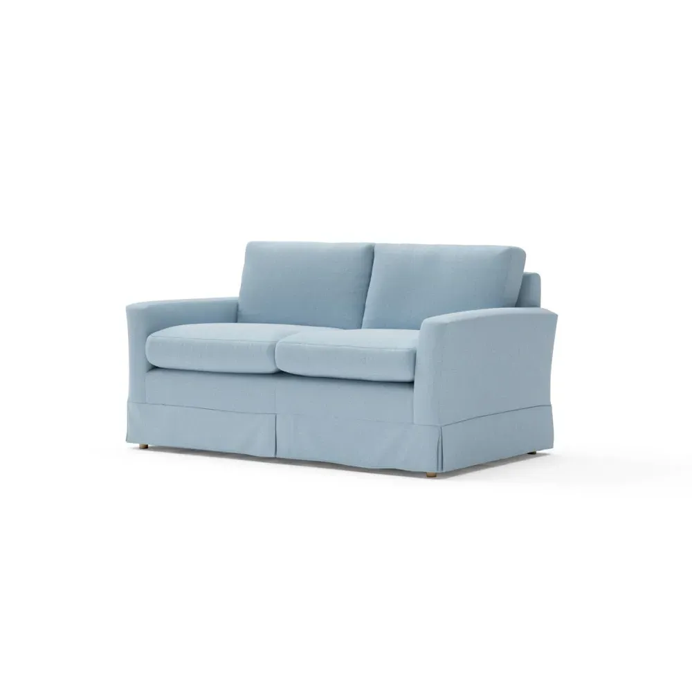 Large 2-Seater Sofa - Sky Blue, House Linen Mix