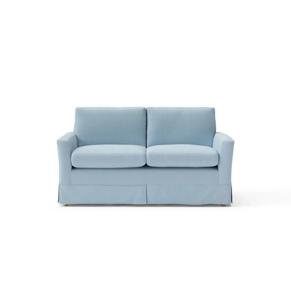 Large 2-Seater Sofa - Sky Blue, House Linen Mix