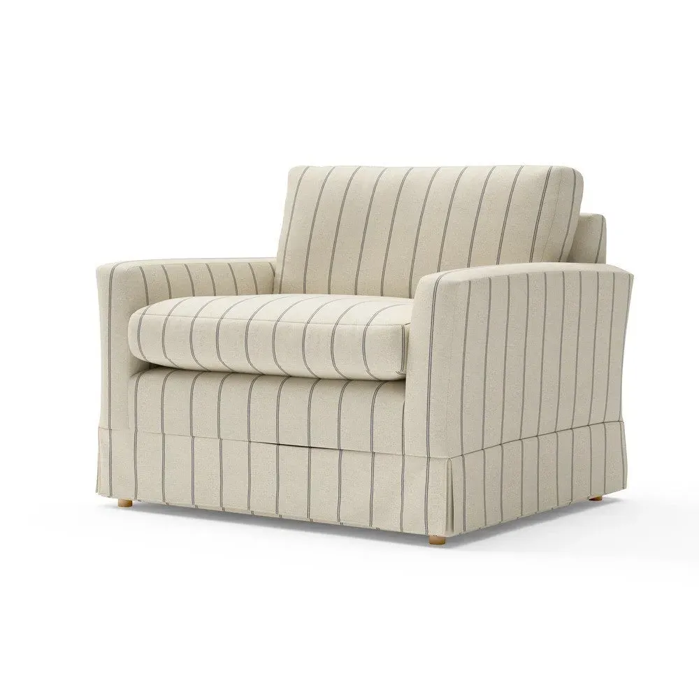 Love Seat - Charcoal, Compton Stripe