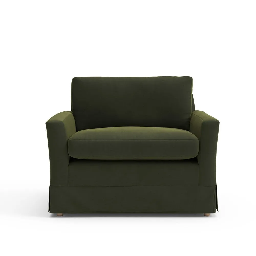 Love Seat - Forest Green, Matt Velvet