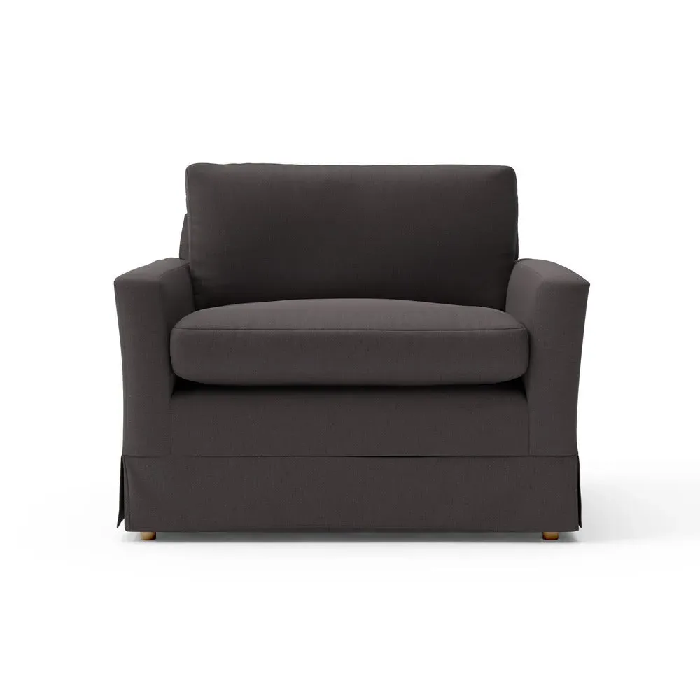 Love Seat - Grey Brown, Chunky Cotton