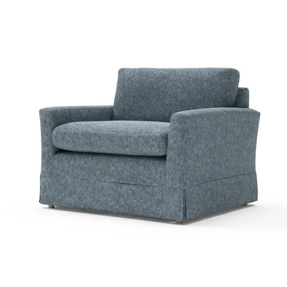 Love Seat - Mid Blue, Aquaclean Oxford