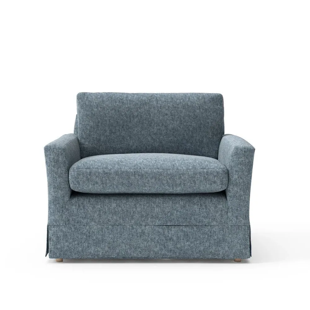 Love Seat - Mid Blue, Aquaclean Oxford