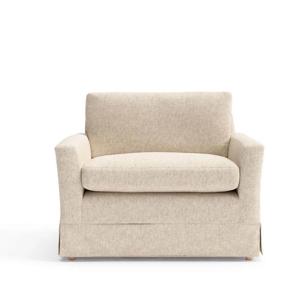 Love Seat - Natural, Aquaclean Oxford