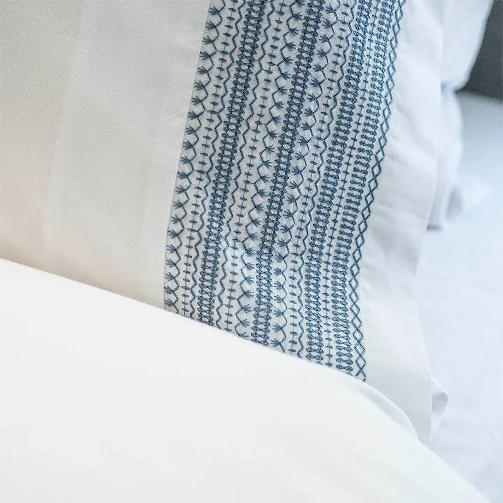 Avebury Double Duvet Cover Set - Blue, Cotton