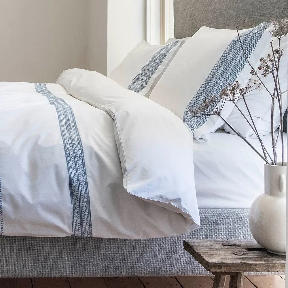 Avebury Double Duvet Cover Set - Blue, Cotton