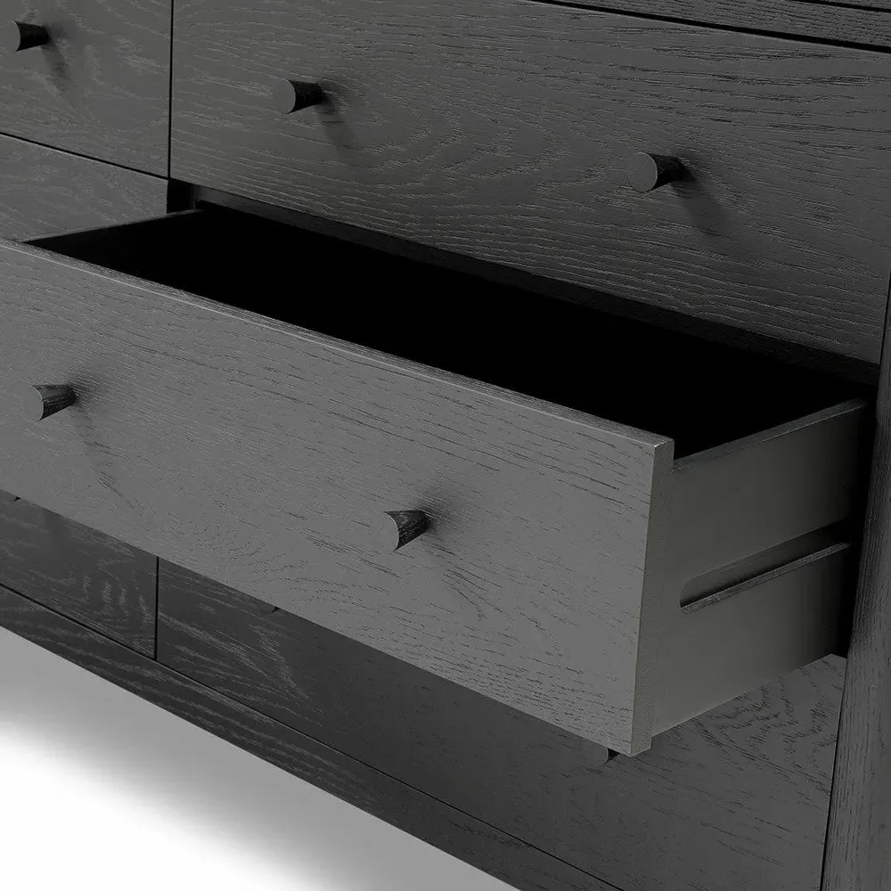Berkeley Black Oak 10 Drawer Chest - Black