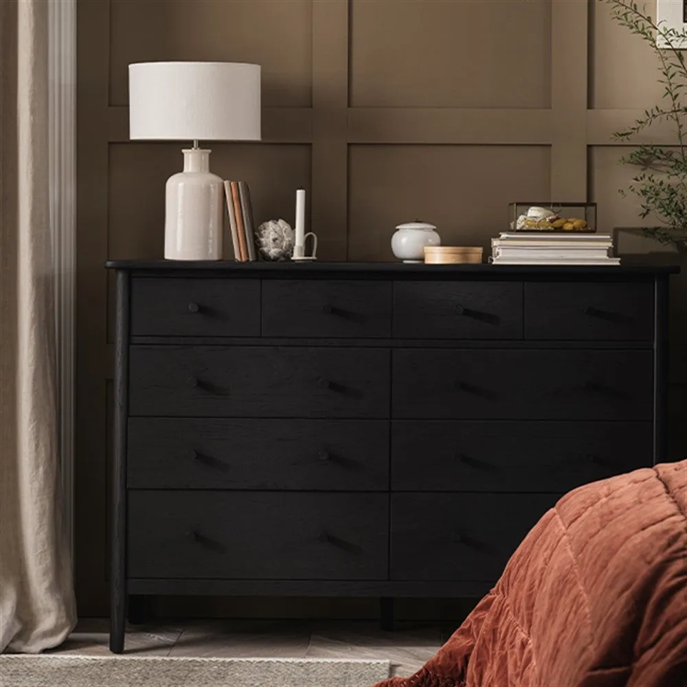 Berkeley Black Oak 10 Drawer Chest - Black image