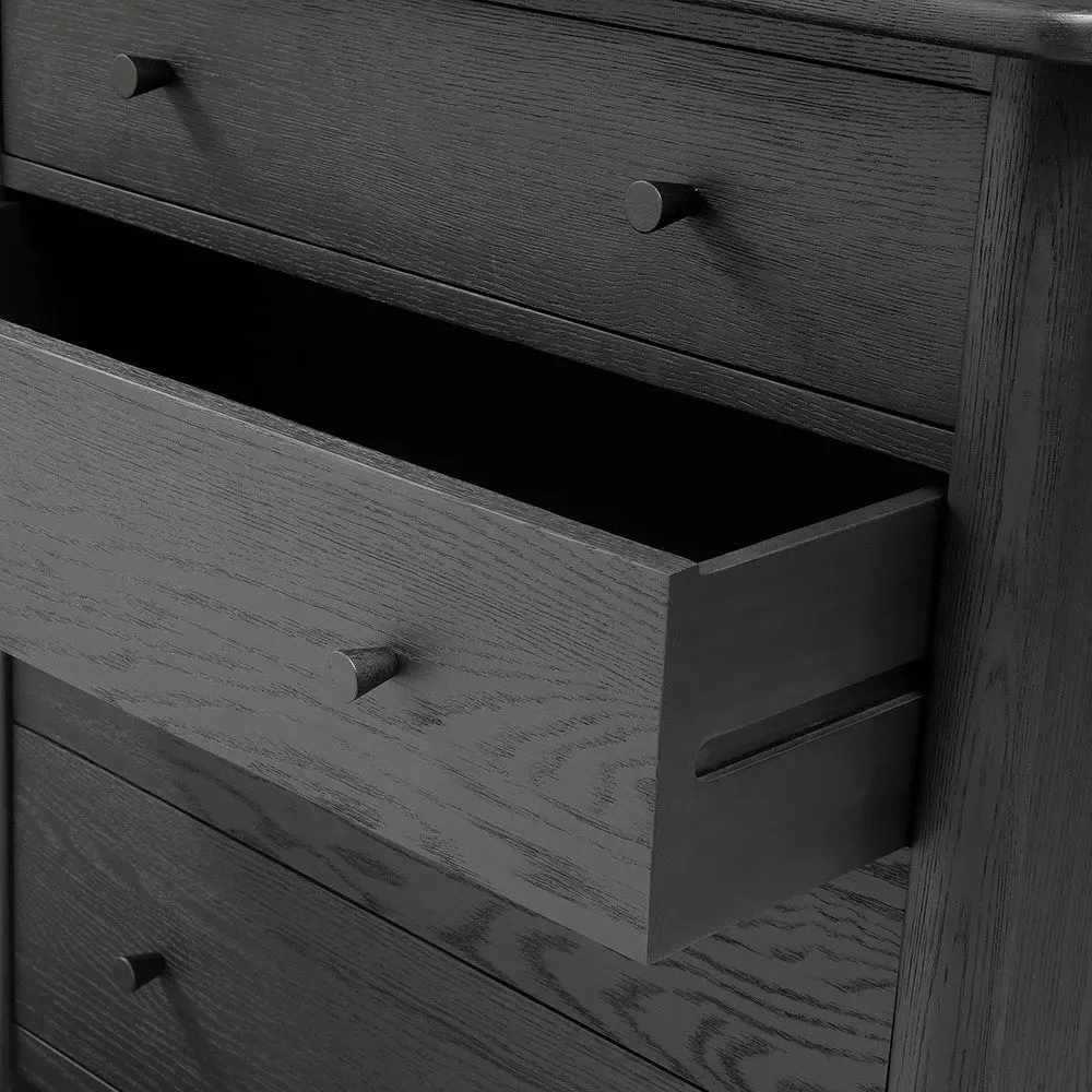 Berkeley Black Oak 4 Drawer Chest - Black, Oak