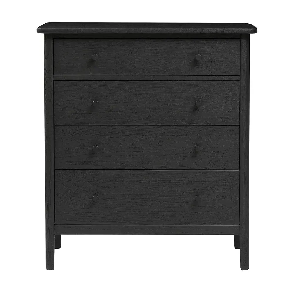 Berkeley Black Oak 4 Drawer Chest - Black, Oak image