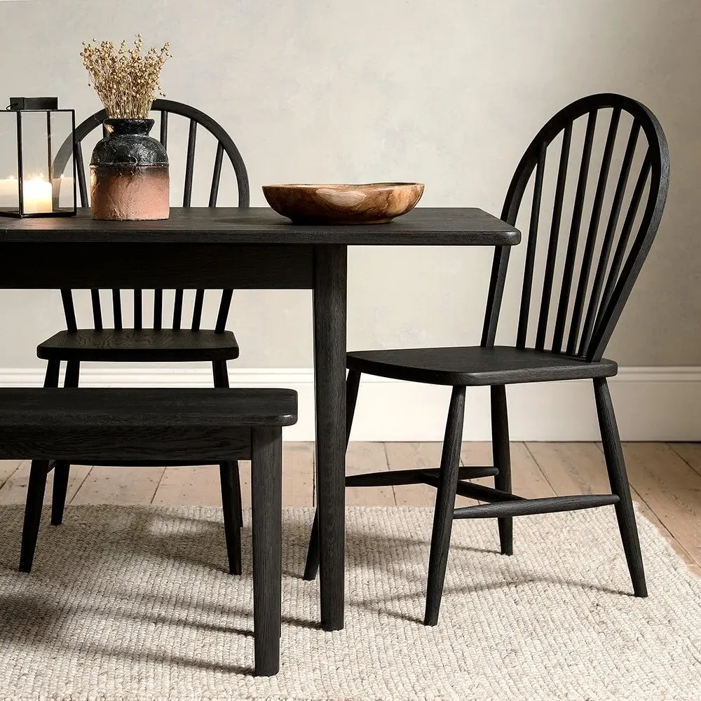 Berkeley Black Oak 6-8 Seater Extending Dining Table - Black