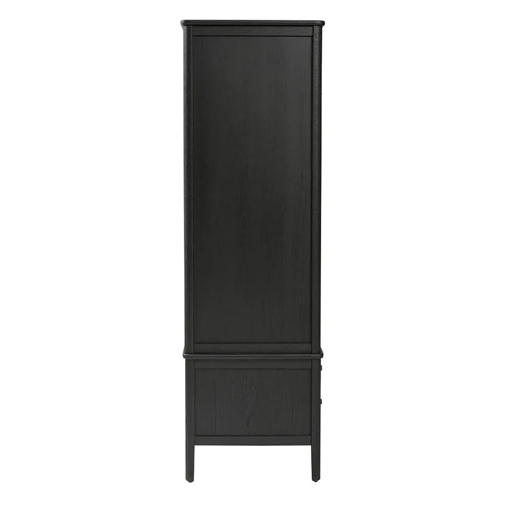 Berkeley Black Oak Double Wardrobe - Brown