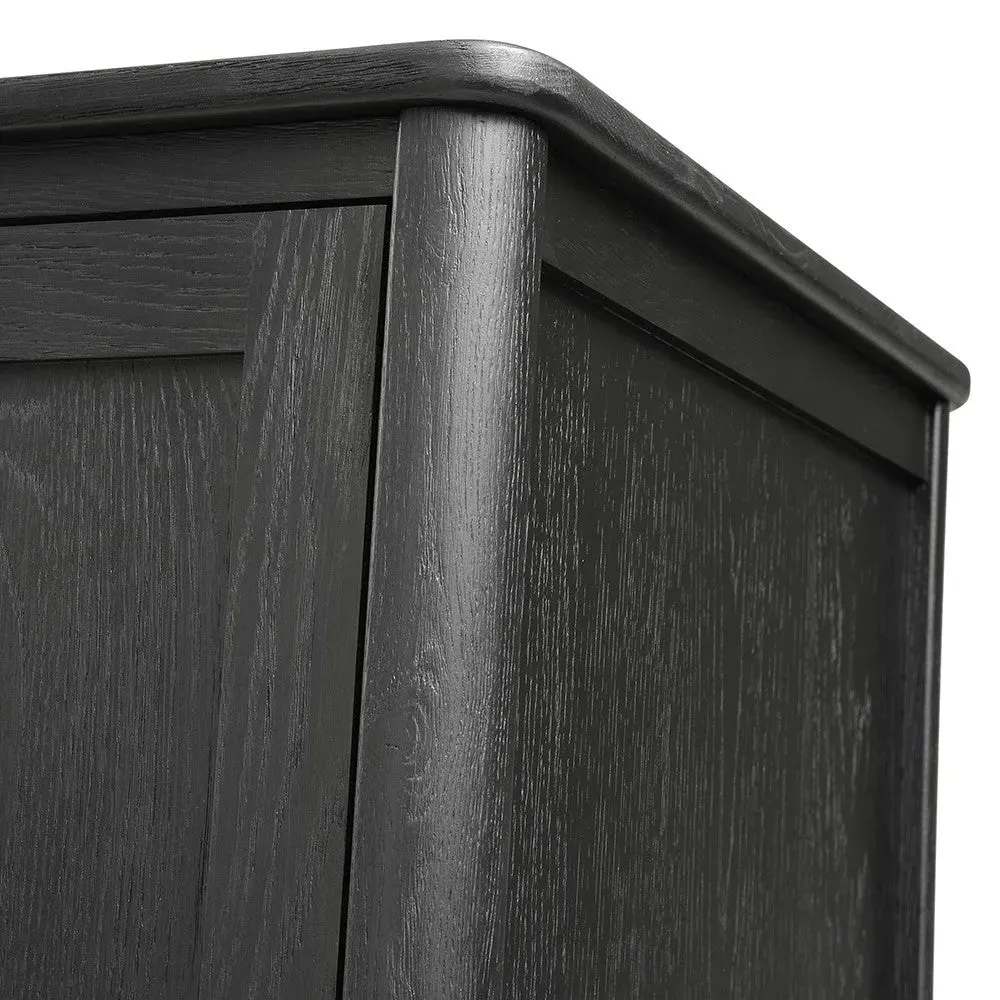 Berkeley Black Oak Double Wardrobe - Brown