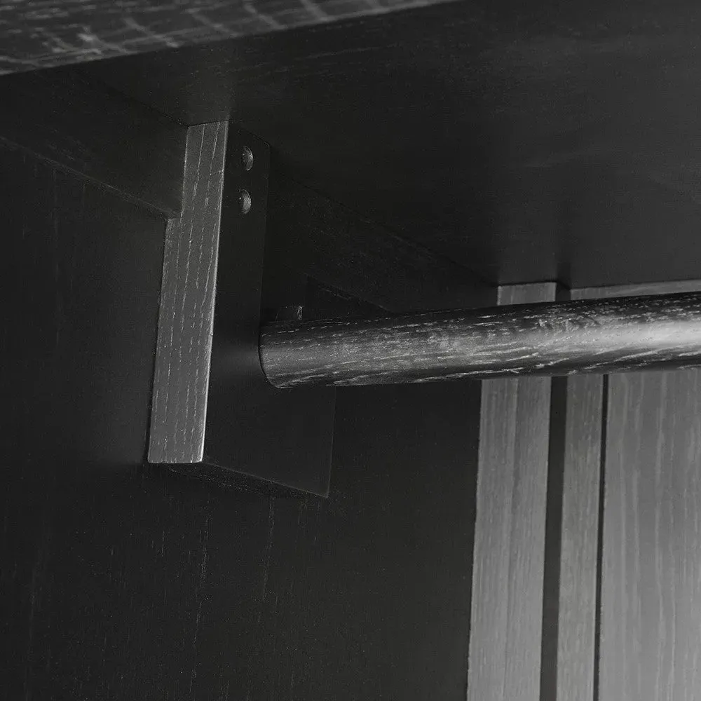 Berkeley Black Oak Double Wardrobe - Brown