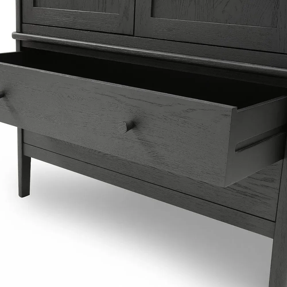 Berkeley Black Oak Double Wardrobe - Brown
