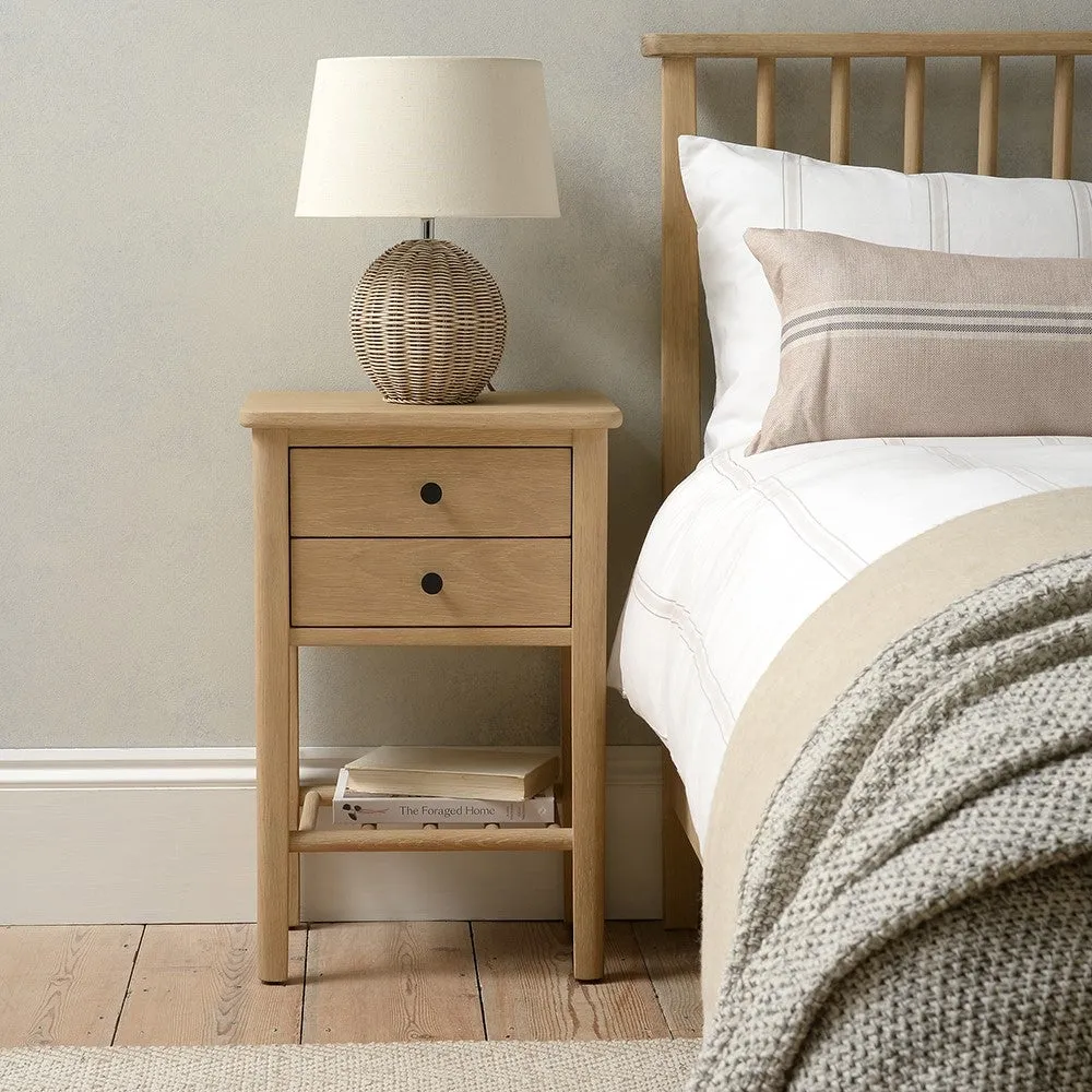 Berkeley Nordic Oak 2 Drawer Bedside Table - Oak
