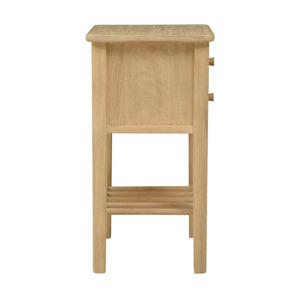 Berkeley Nordic Oak 2 Drawer Bedside Table - Oak