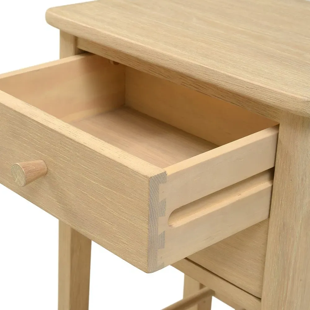 Berkeley Nordic Oak 2 Drawer Bedside Table - Oak
