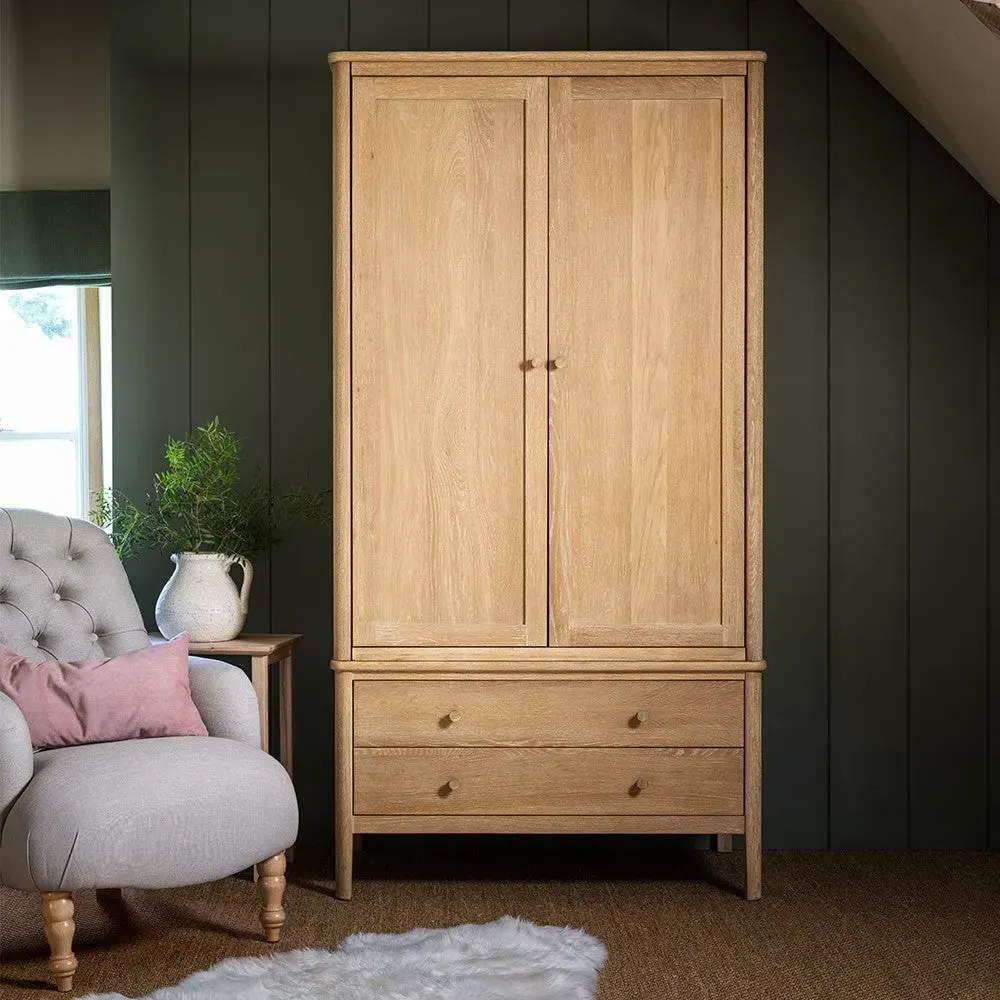 Berkeley Nordic Oak Double Wardrobe with Drawers - Oak