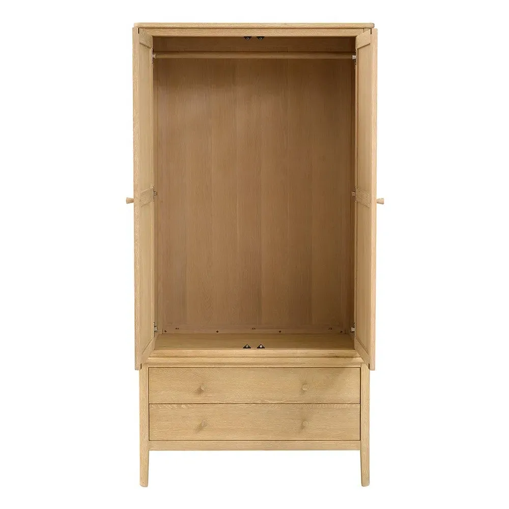 Berkeley Nordic Oak Double Wardrobe with Drawers - Oak