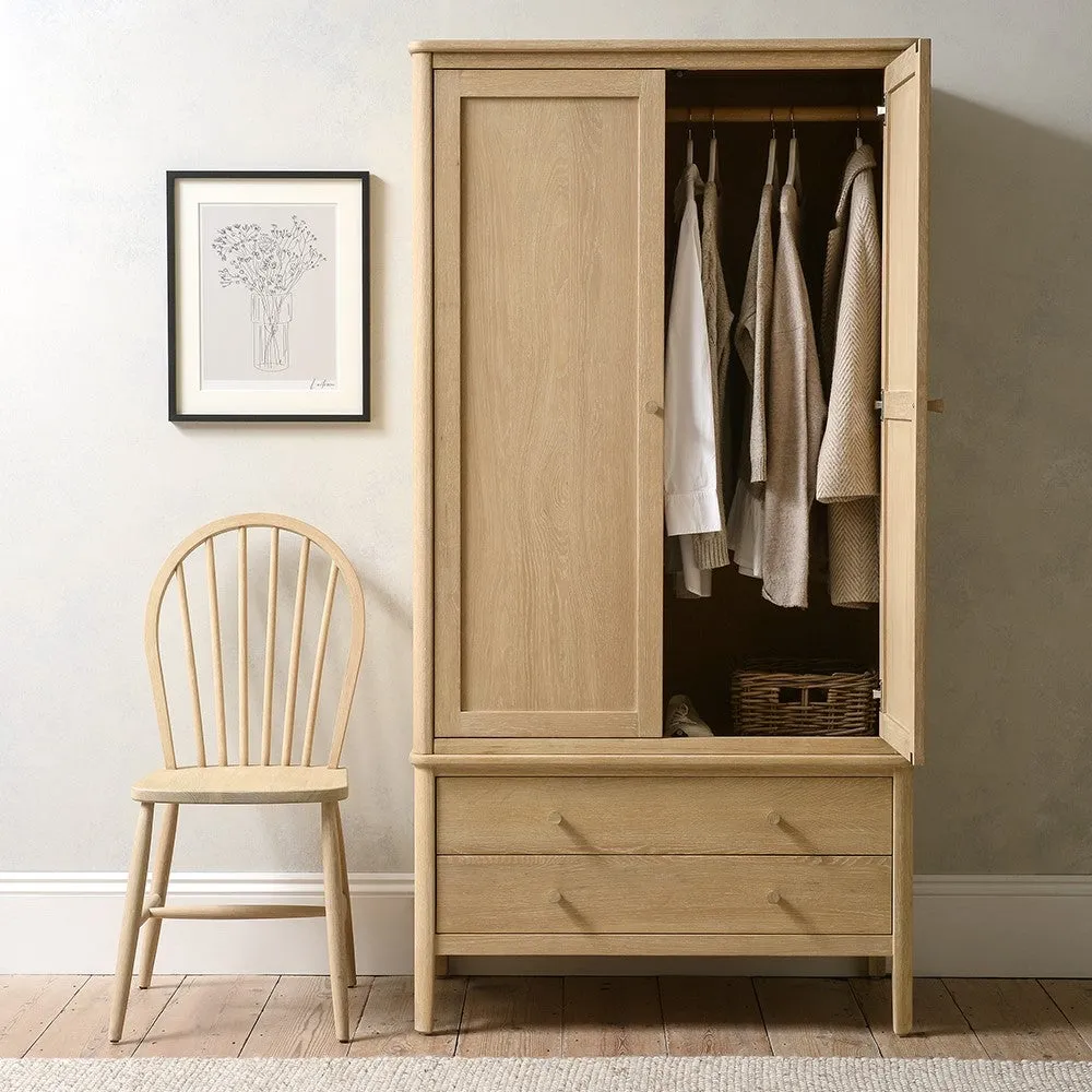Berkeley Nordic Oak Double Wardrobe with Drawers - Oak image