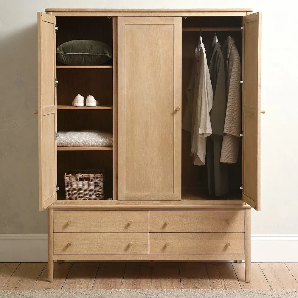 Berkeley Nordic Oak Triple Wardrobe - Oak