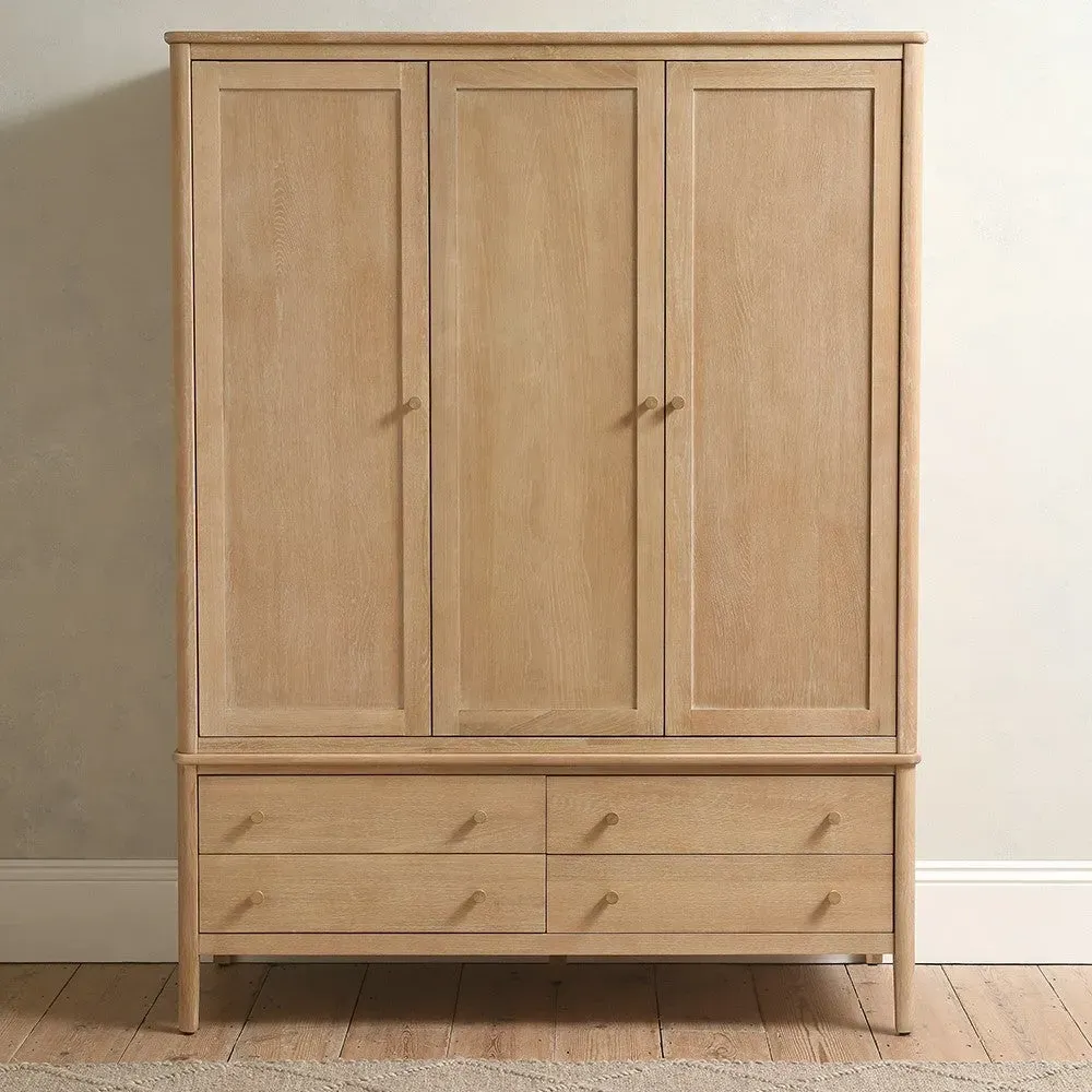 Berkeley Nordic Oak Triple Wardrobe - Oak