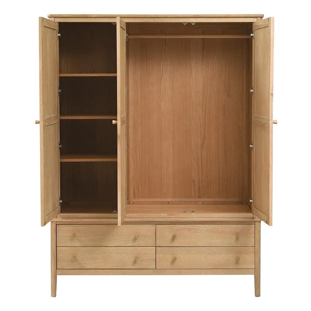 Berkeley Nordic Oak Triple Wardrobe - Oak