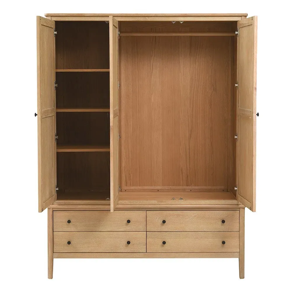 Berkeley Nordic Oak Triple Wardrobe - Oak