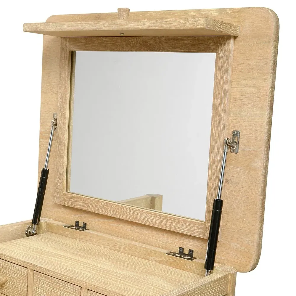 Berkeley Nordic Oak Vanity Tallboy with Mirror - Oak