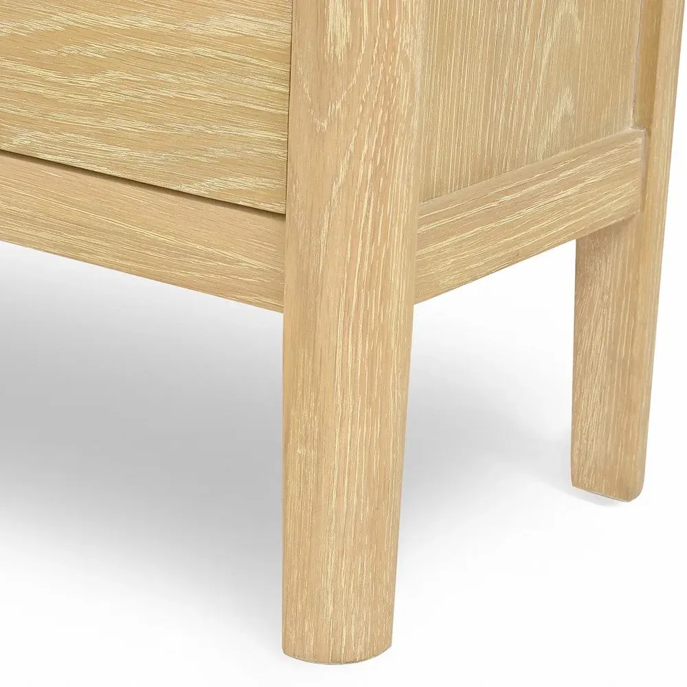 Large Open Bookcase with Drawers - Oak