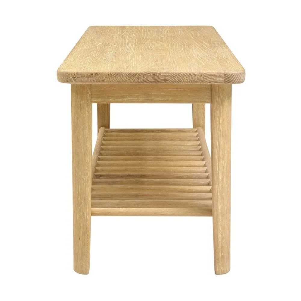 Shoe Storage Bench with Shelf - Oak