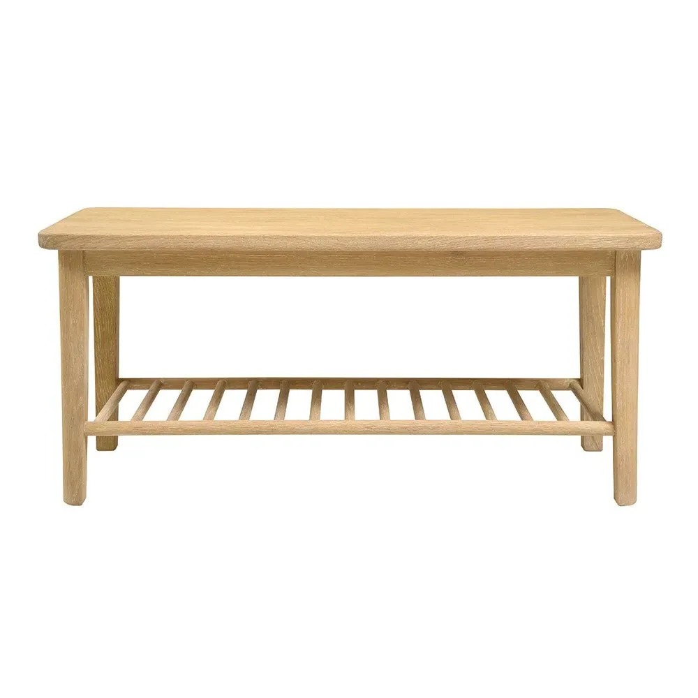 Shoe Storage Bench with Shelf - Oak image