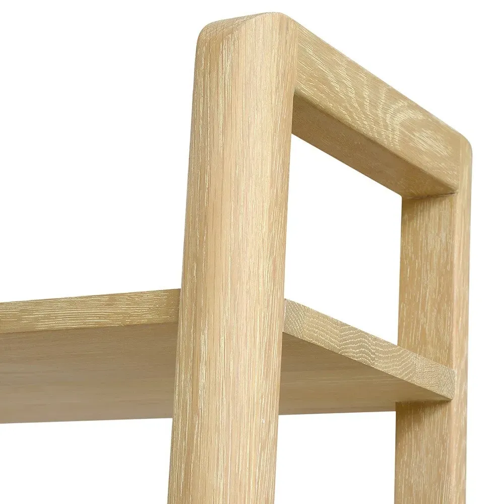 Slim Open Bookcase with Drawers - Oak