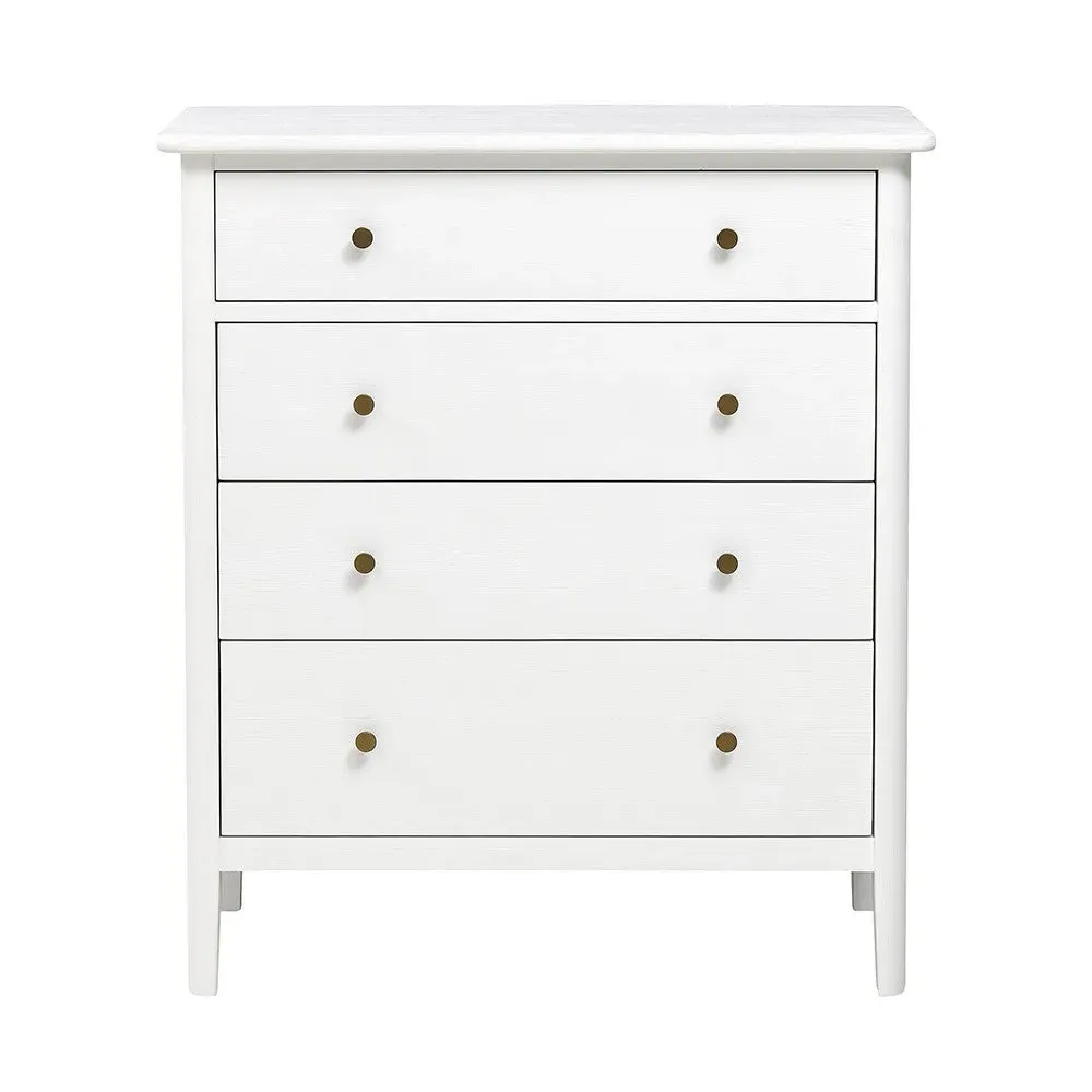 Berkeley White Oak 4 Drawer Chest - White, Oak