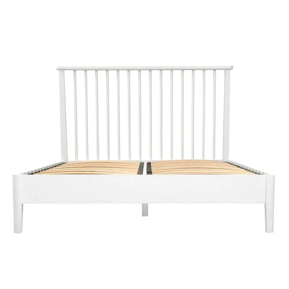 Berkeley White Oak Double Bed Frame - White, Oak