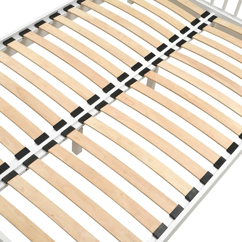 Berkeley White Oak Double Bed Frame - White, Oak