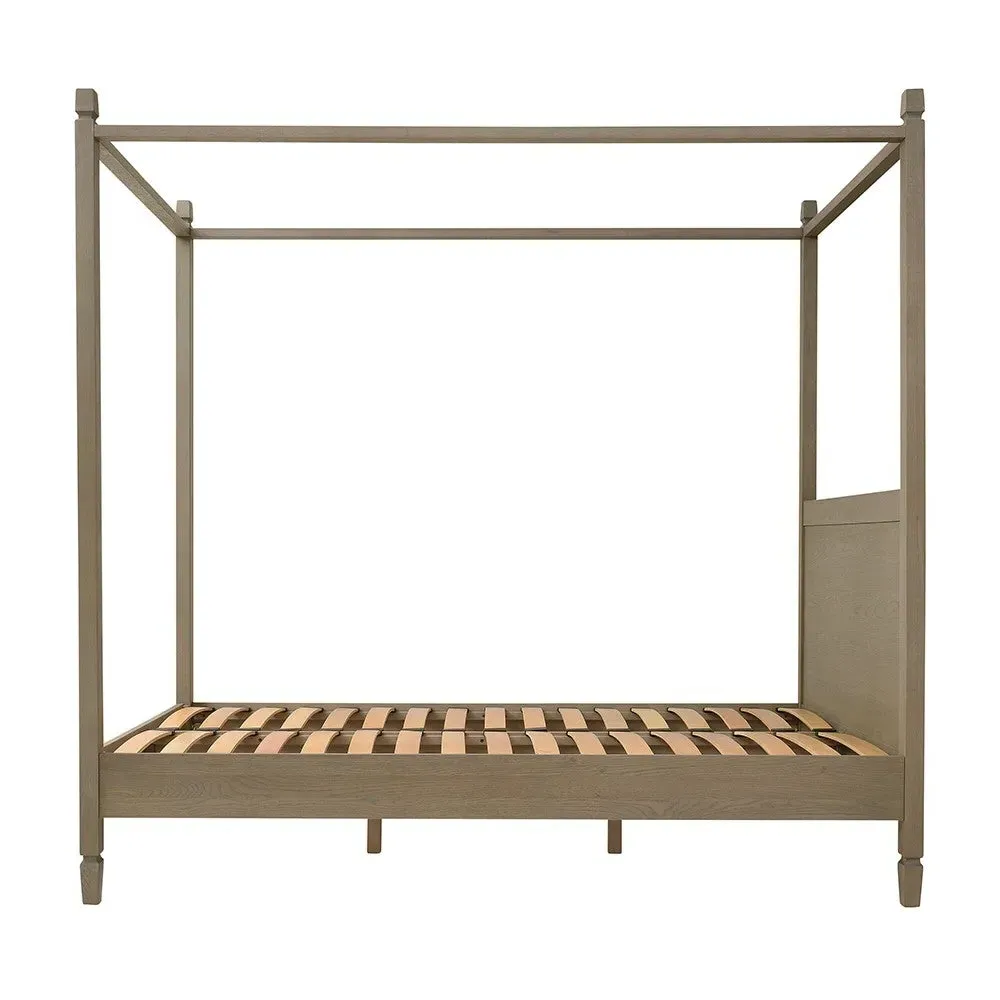 Bibury King Size 4-Poster Bed - Brown, Oak