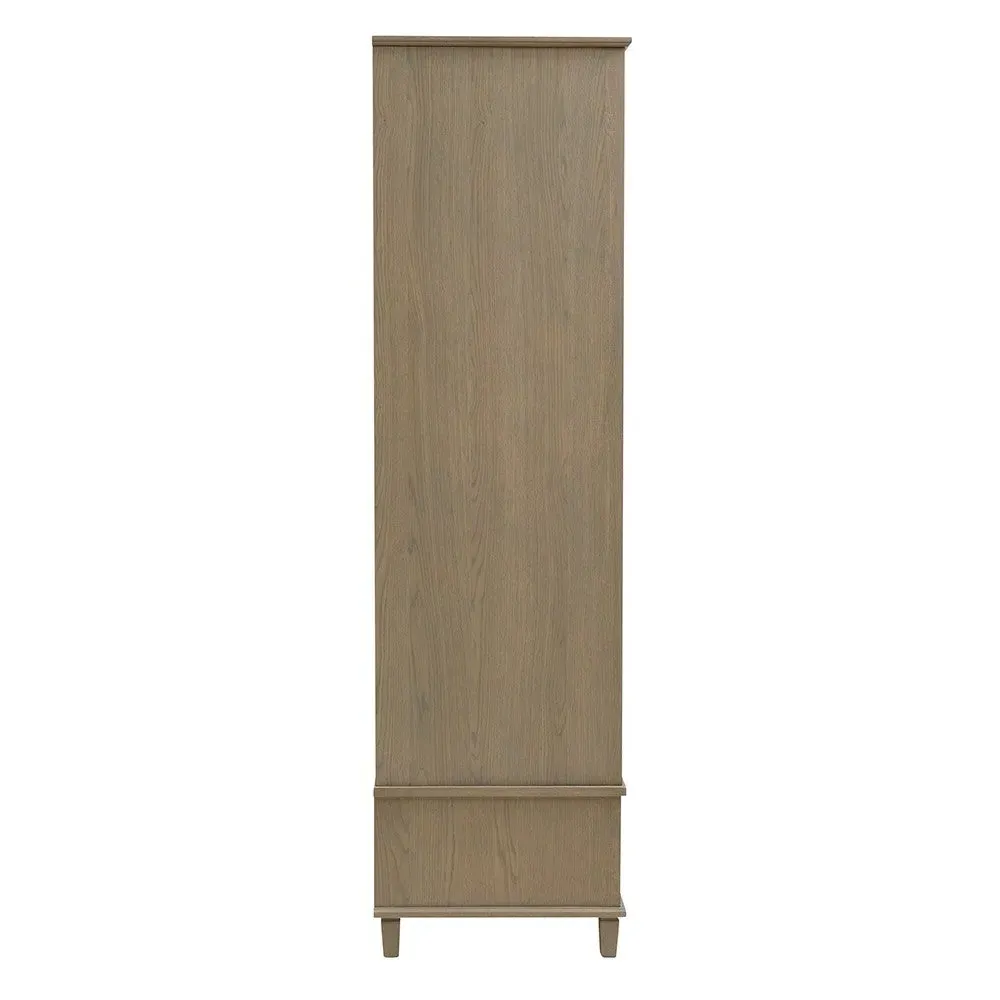 Triple Wardrobe with Drawers - Brown, Oak