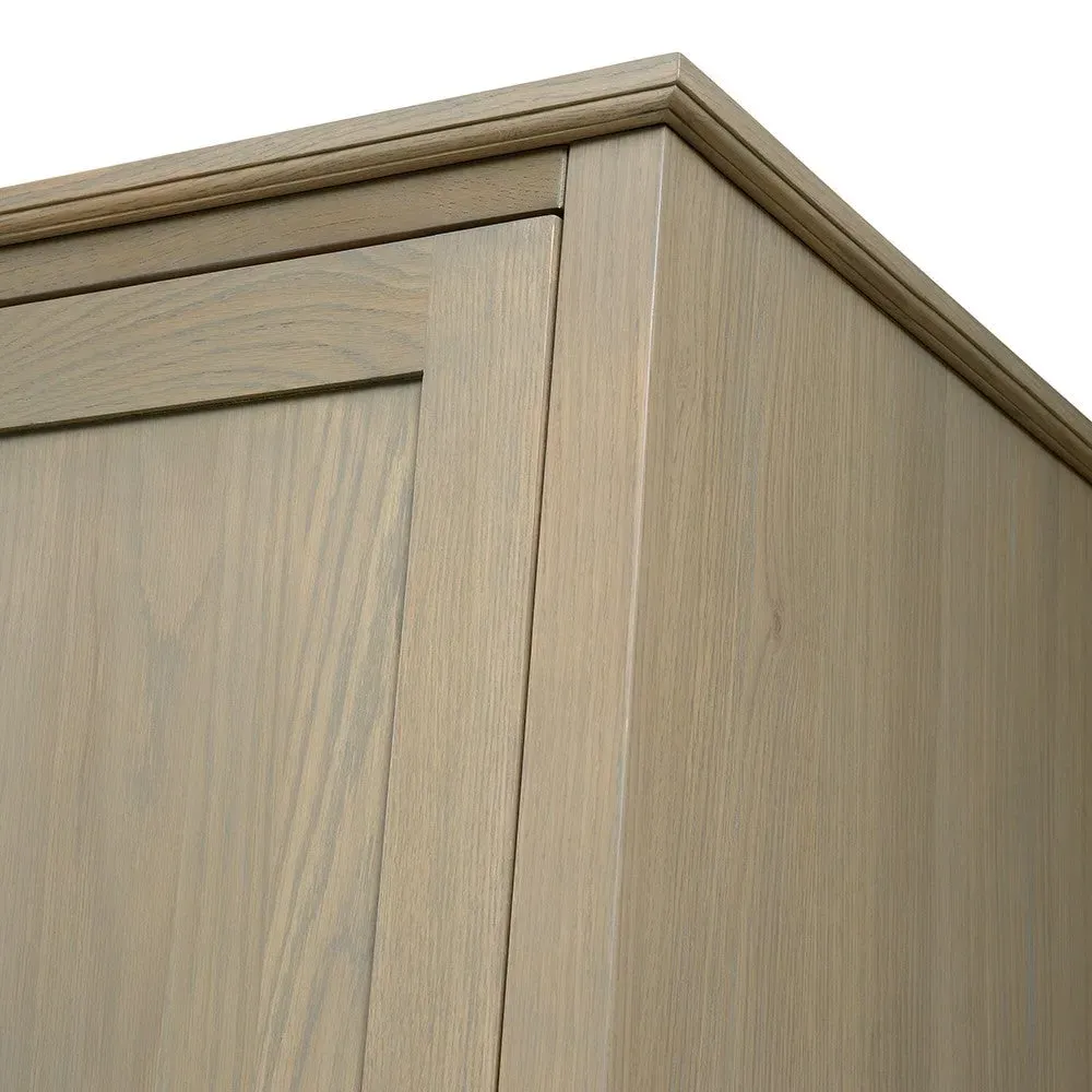 Triple Wardrobe with Drawers - Brown, Oak