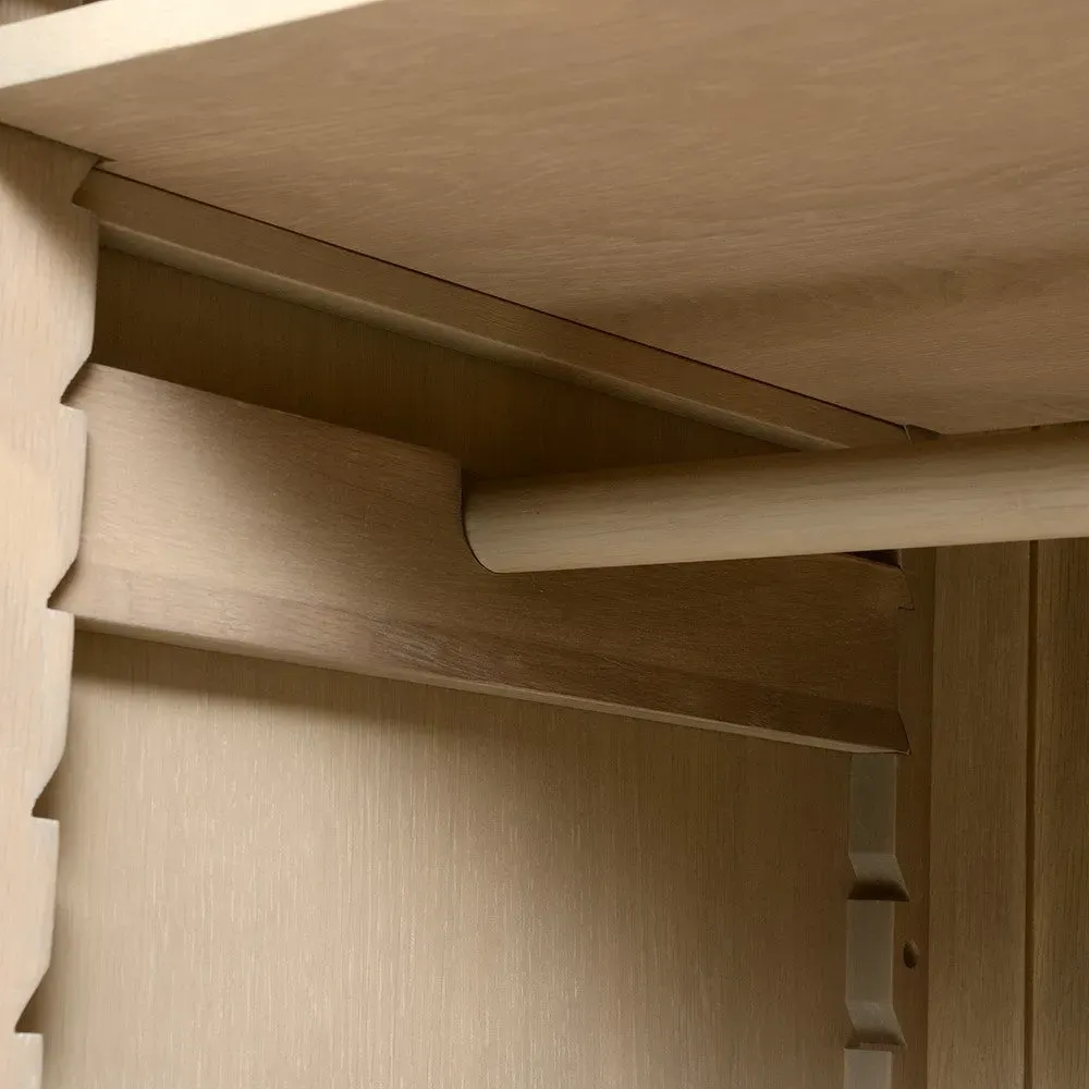 Triple Wardrobe with Drawers - Brown, Oak